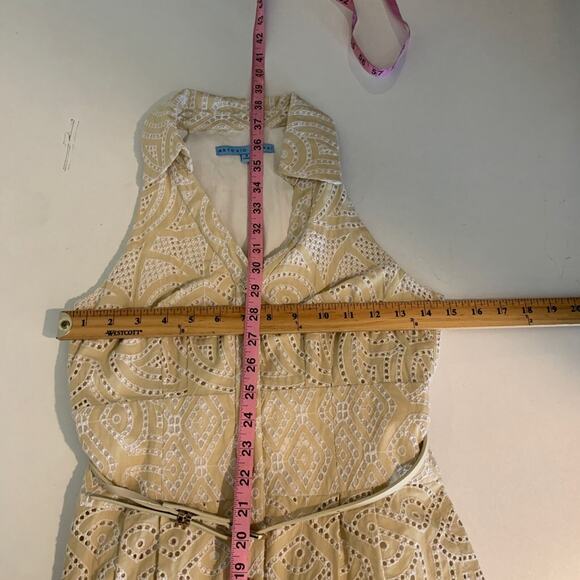 Antonio Melani Dress Womens 2 Multi Halle Eyelet Button Up Collared Belted Lined - Picture 7 of 13